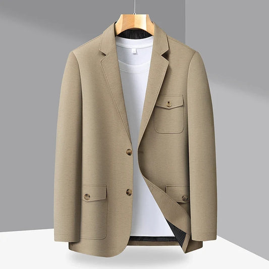 Men's Single Breasted Blazer Smart Casual Suit Jacket for Spring Autumn