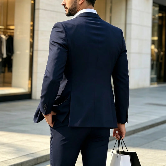 Summer Linen Men's 2-Piece Suit Casual Notched Lapel Blazer Pants Slim Fit Set for Daily Wedding Groom Party Prom Custom Tuxedo