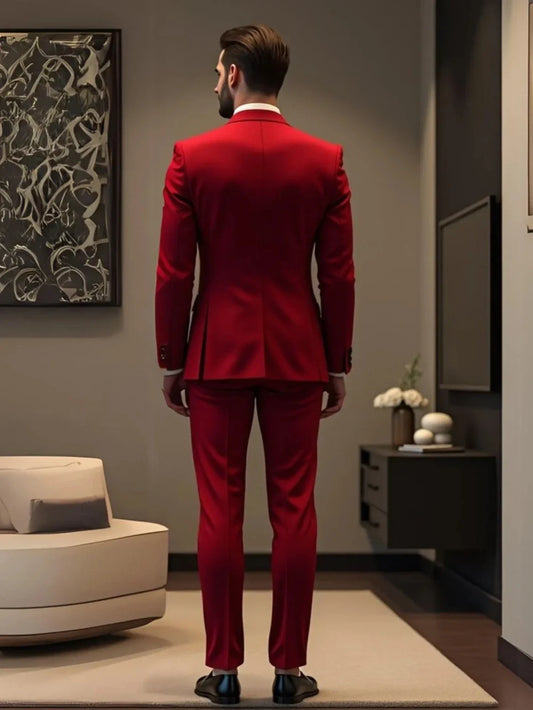 Personalized Handsome Tuxedo 2 Pieces Wedding Groom Outfit Exquisite Formal Men's Suit Set For Important Occasion Customized