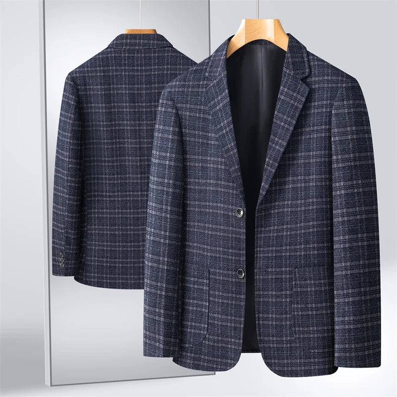 Men's Casual Loose Fit Blazer 13 Colors All-Season Plaid Suit Jacket for Men
