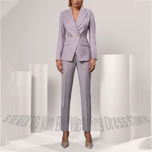 Customized Women Suit Peaked Lapel Double Breasted High Quality Office Lady Business Meeting Wedding Guest Formal Outfit