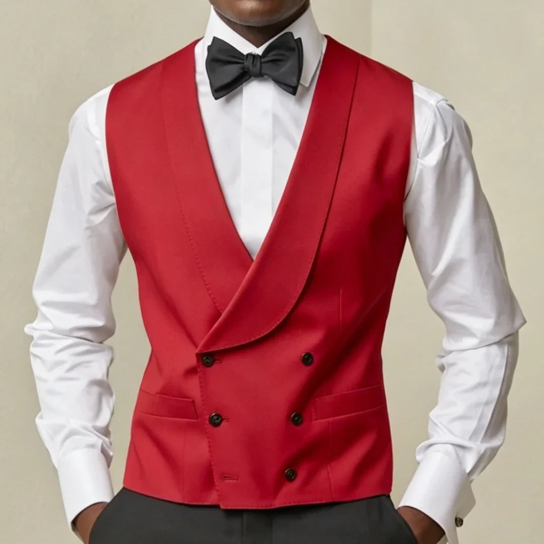 Men's Double Breasted Vest – Formal Waistcoat for Weddings, Banquets & Business