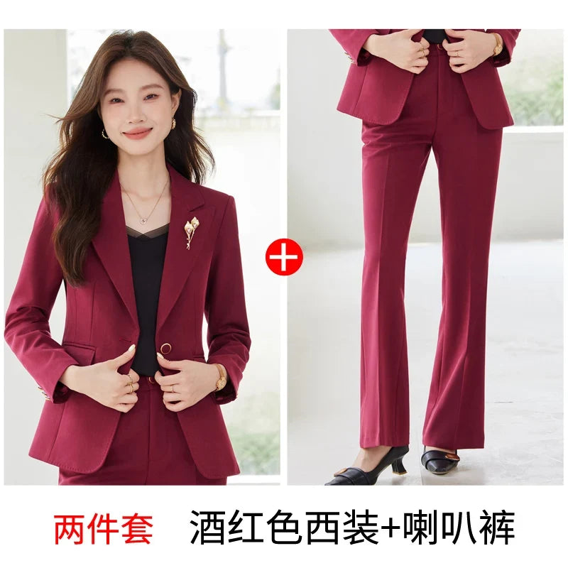Elegant and fashionable professional women's wear, exquisite two-piece suit jacket + pants. 2025 autumn/winter new styles