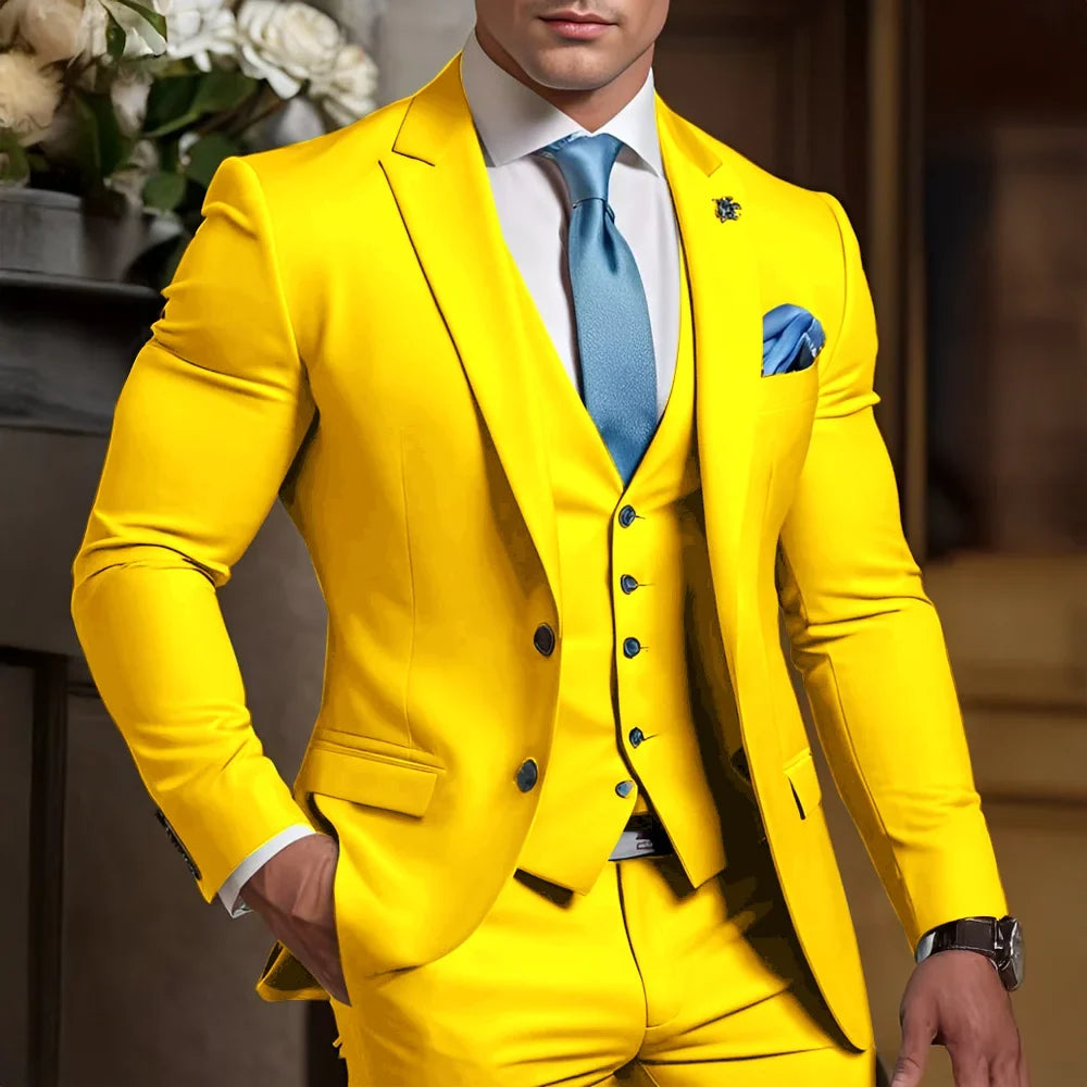 Formal Men's Suit 3 Piece Suit Wedding Tuxedo Groom Custom Outfit Party Elegant Suit for Best Man XS-5XL