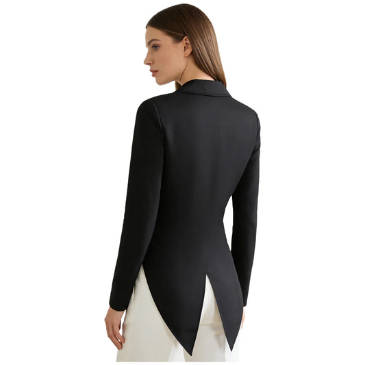 Womens Nightclub Cocktails Tailcoat Waitress Cosplay Costume Blazer Jackets Swallowtail Jacket Tuxedo Coat Jazz Dance Costume