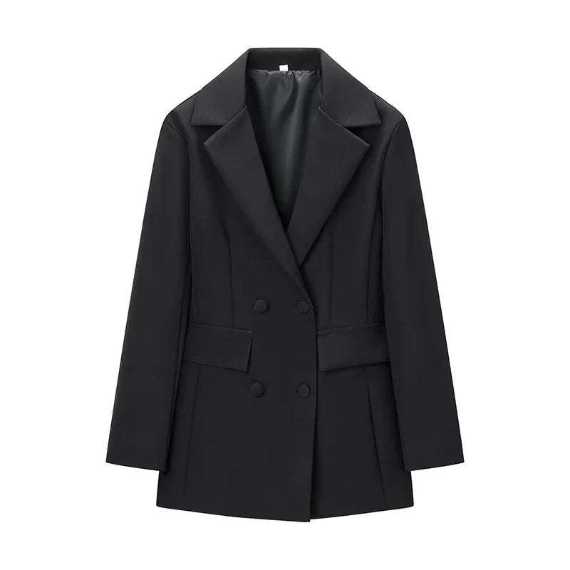 Elegant Women's Office Blazers Spring 2026 New Fashion Slim V-neck Warm Suits Jackets Chic Young Women's Travel Joker Coats