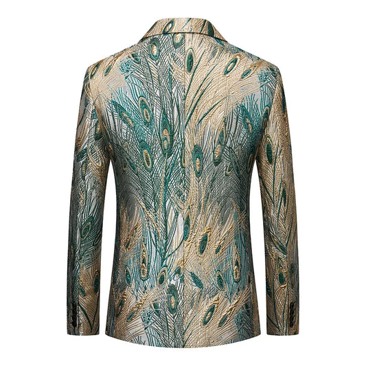 Men's Slim Fit Jacquard Tuxedo Blazer for Weddings & Formal Events | Plus Size M–6XL