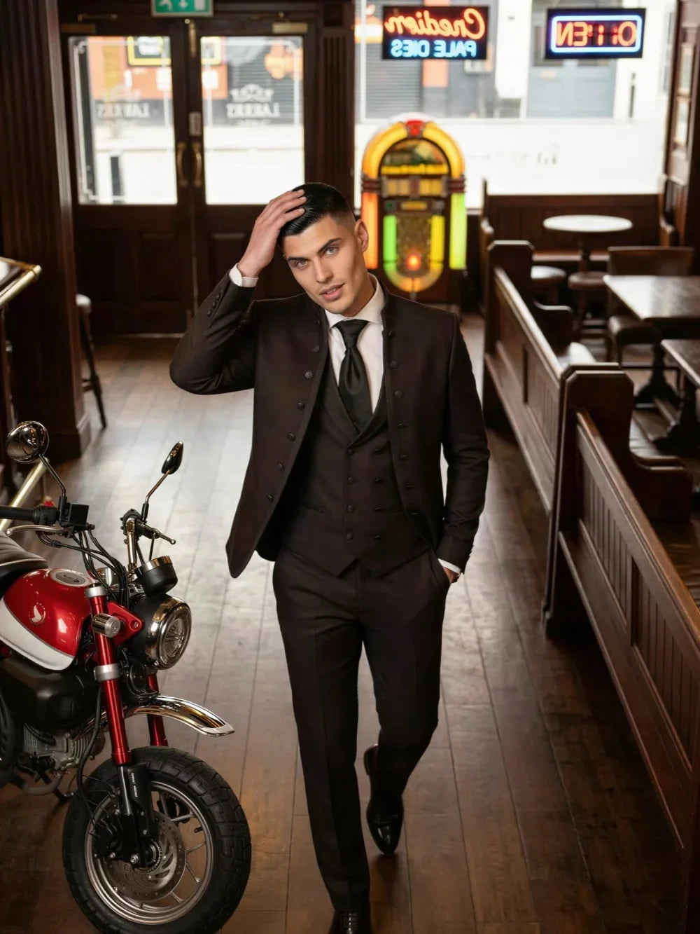 New Brown Elegant Men's Suits 3 Pieces Photography Outfit Classic High Quality Man Slim Fit Tuxedo Wedding Groom Sets S-6XL