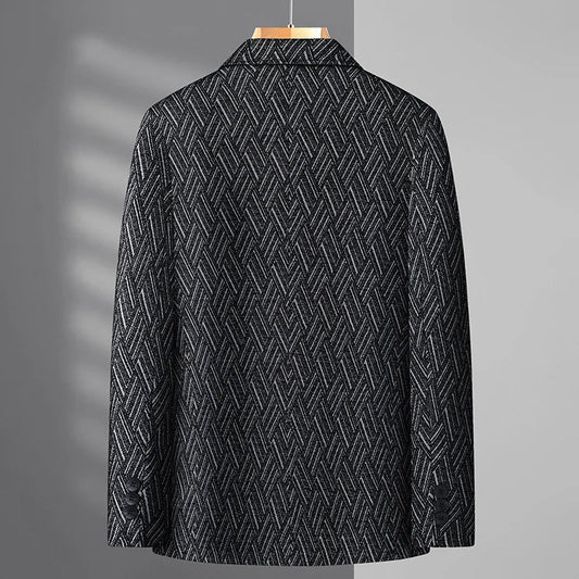 Men's Smart Casual Single Breasted Blazer – Spring Autumn Business Jacket for Middle-Aged Men
