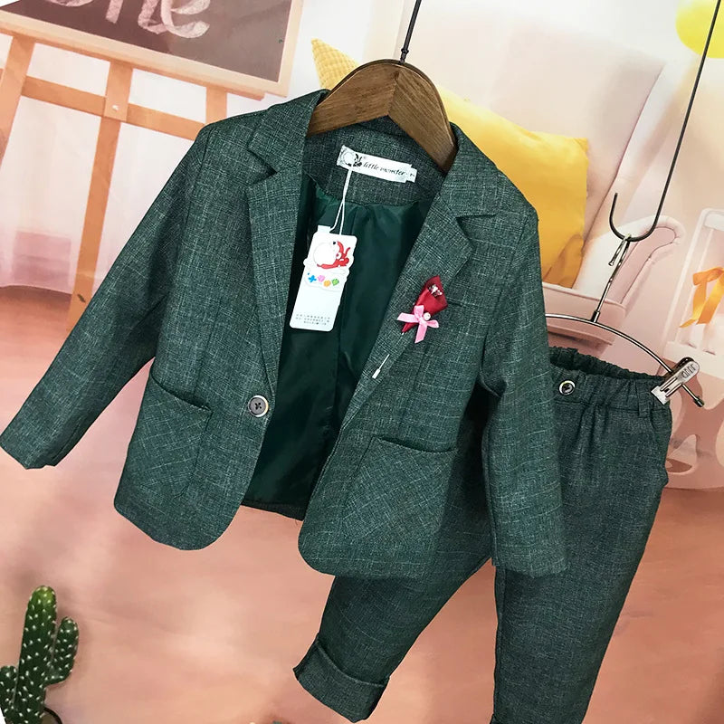 Flower Boys Formal Wedding Suit Kids Birthday Photography Dress Children Prom Elegant Suit Child Piano Evening Tuxedo Costume