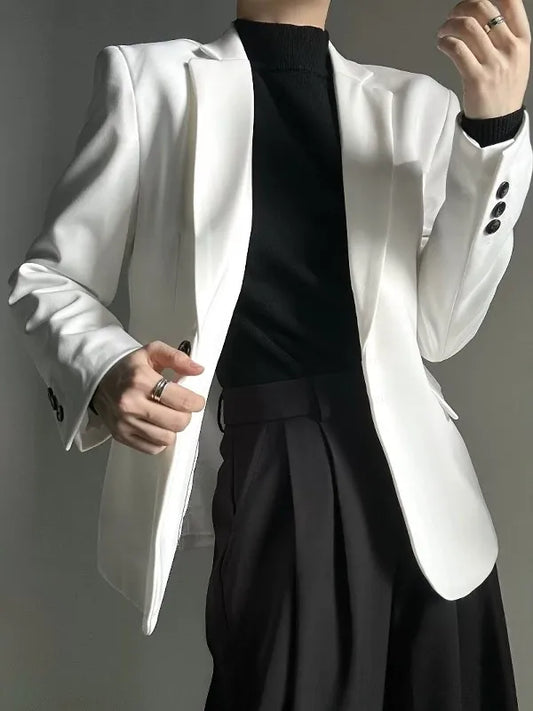 Women's White Blazer Jacket Y2k Gyaru Vintage Korean Style Oversize Long Sleeve Suit Coat Outerwear for Women Spring Autumn 2026