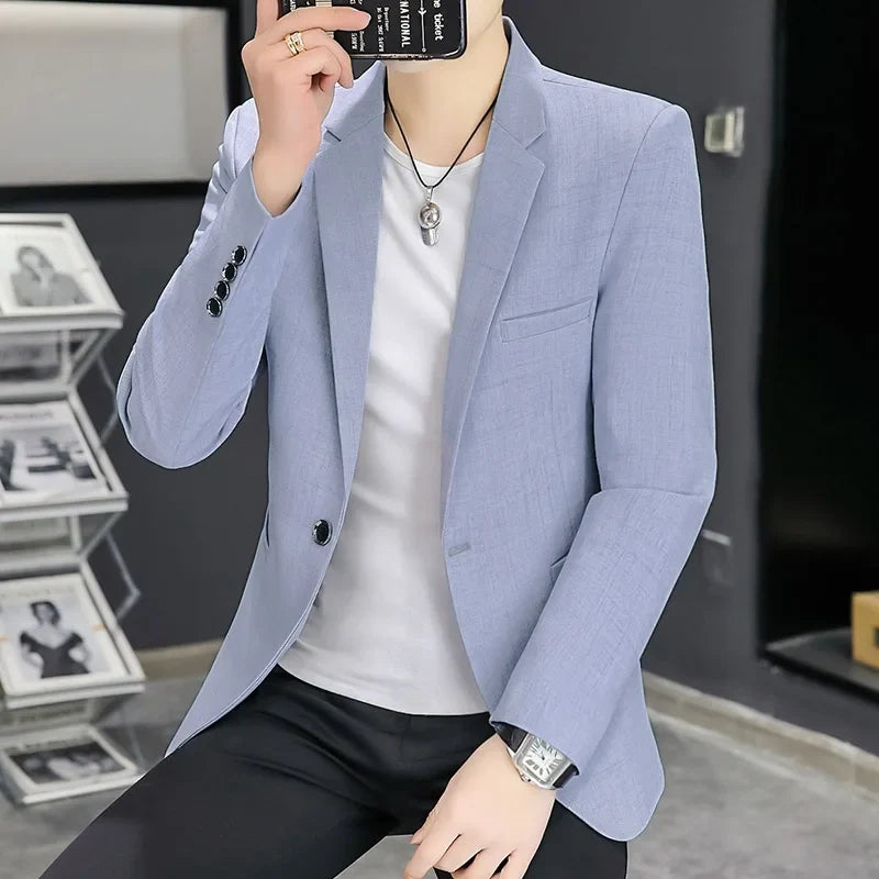 Blazer Men's Fashion Business Gentleman Groom Professional Gentleman Form-fitting Versatile Casual Formal Wear High-end Blazer