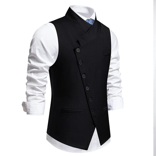 Men's Suit Vest Single Breasted Formal Waistcoat for Men Black Gray Wedding Business