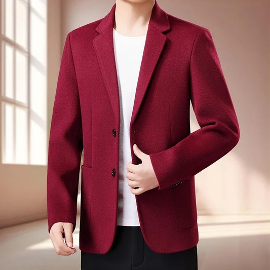 Men's High-End Suit Casual Business Stylish Jacket Versatile Fashionable Top for Middle-aged And Younger