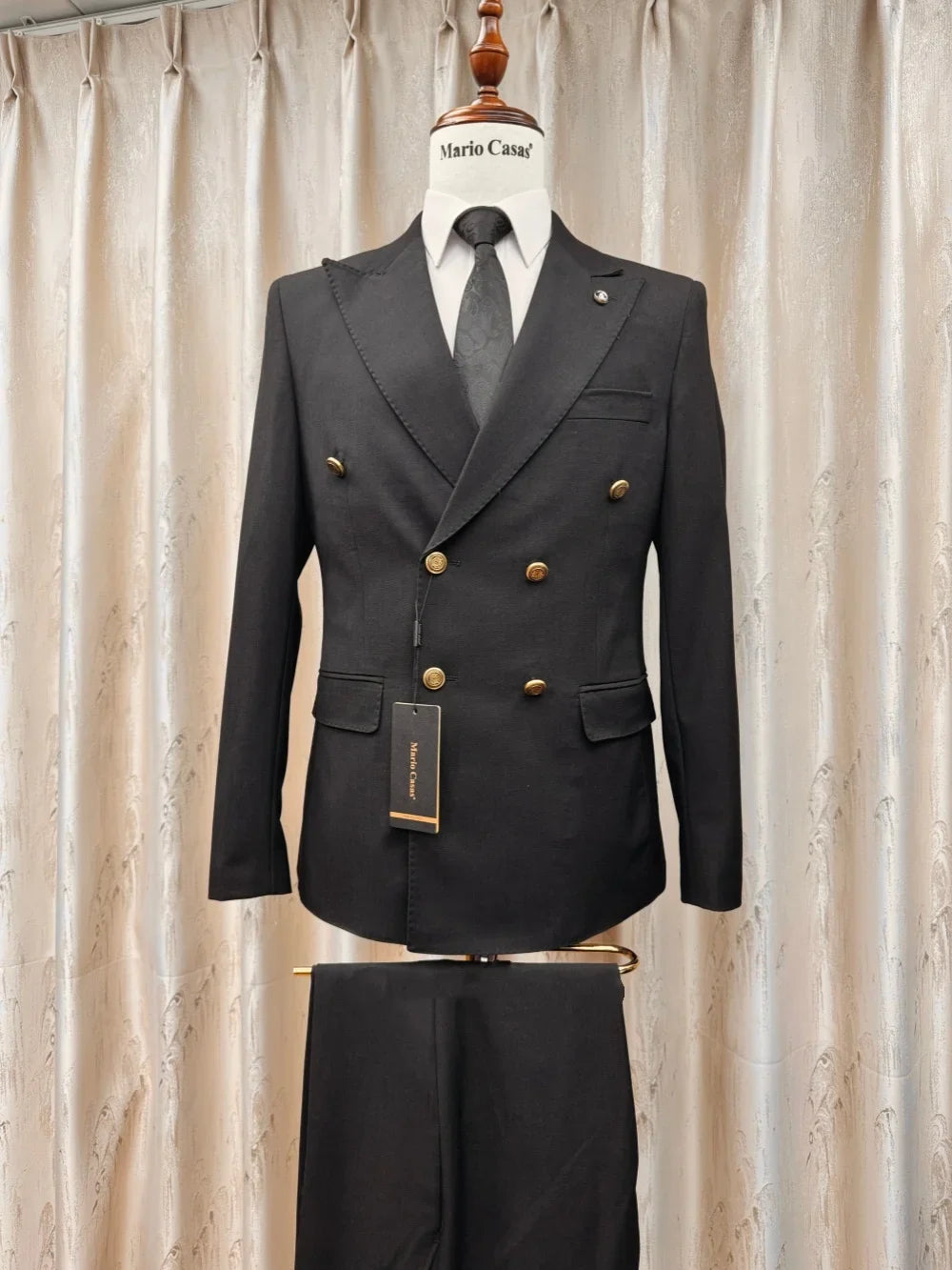 Double Breasted Men's Suits 2 Pieces Formal Occasion Wear Classic Peak Lapel Man Tuxedo For Wedding Birthday Party S-3XL