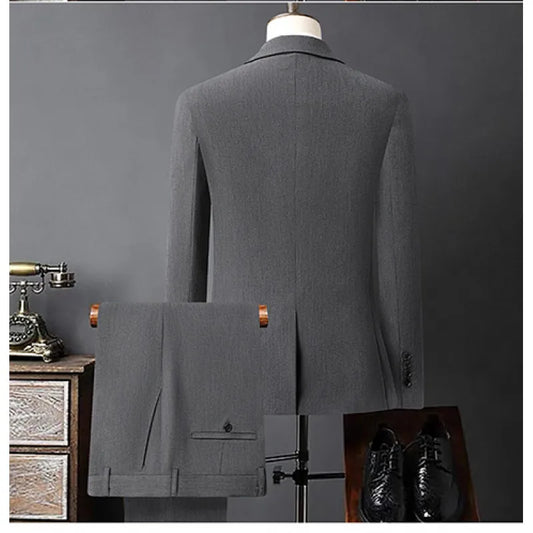 Men's Smart Casual Single Breasted Suit – Wedding, Business & Banquet