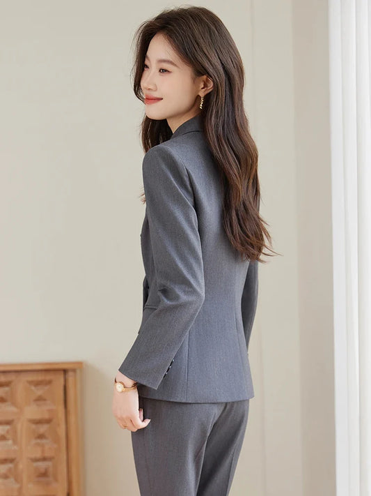Fashion professional business women's two-piece pants+suit jacket, exquisite elegant, new for autumn winter 2025