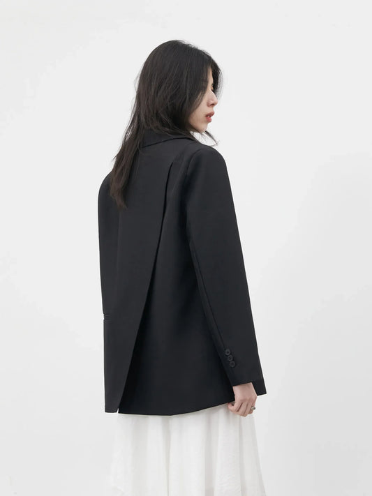 Fashion Women Blazers Solid Single-breasted Casual New Back Slit Design Office Ladies Suit Jacket Spring Summer 2026