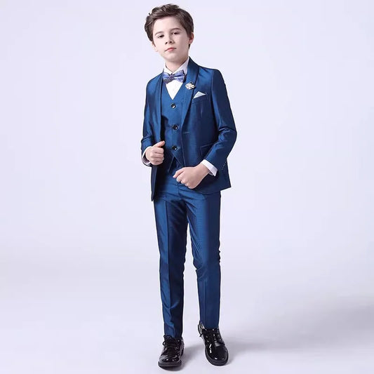 Boys Formal Wedding Performance Tuxedo Party Set School Kids Beaufitul Birthday Suit Children Shining Luxurious Photograph Dress