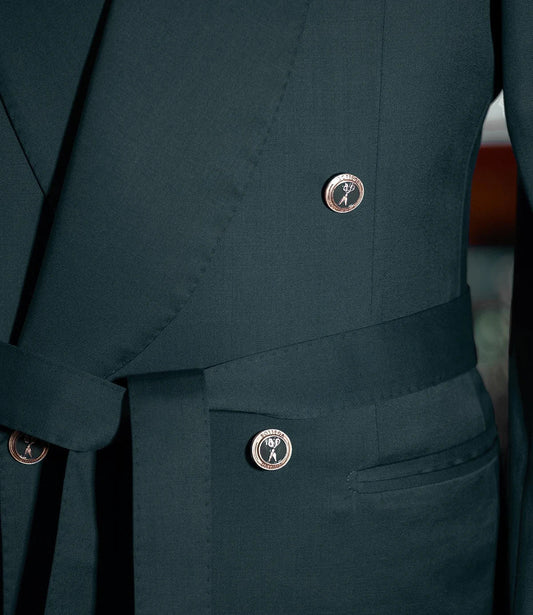 Modern Men's Suit 2 Pieces Blazer Pants One Button Sheer Lapel With Belt Business Slim Fit Formal Wedding Groom Costume Homme