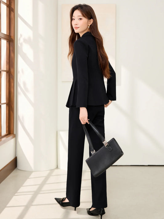 Fashion Business Women's ,Two-Piece Set Pants + Suit Jacket Slim Elegant ,2026 Autumn Winter New Arrival