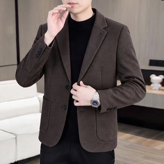 Men's Fashionable Versatile Suit 2026 Autumn Winter New Design Quality Outerwear for Business Casual Wear Trendy All-Match Jacke