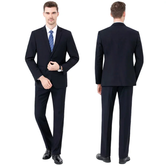 Men's Smart Casual Suit Single Breasted Breathable Formal Business Office Wear
