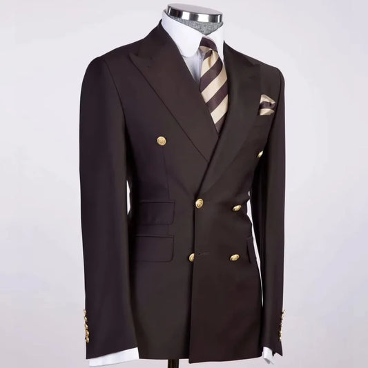 1 Piece Yellow With Lapel Double Button For Wedding Business Banquet Party Casual Daily Work Set Jacket