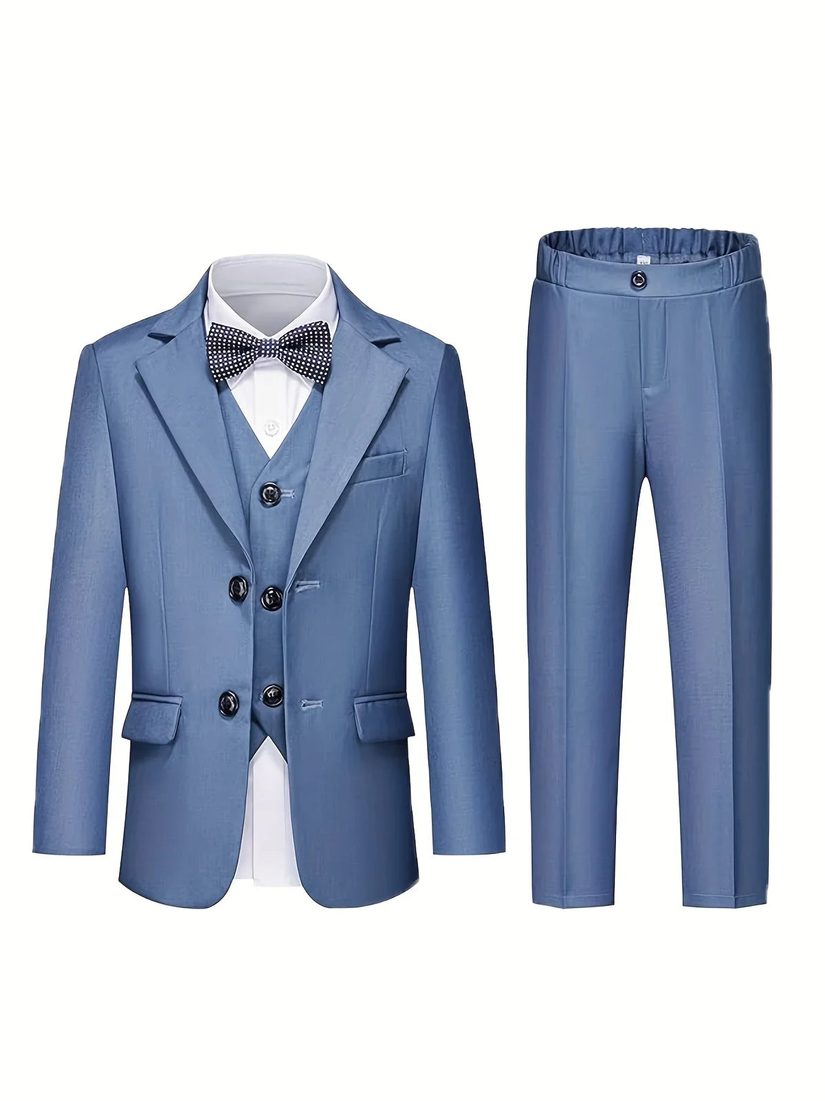 Prince Kids Wedding Party Dress Boys Performance Costome Children Red 4Pieces/Set Jacket Vest Pants Bowtie Photography Suit