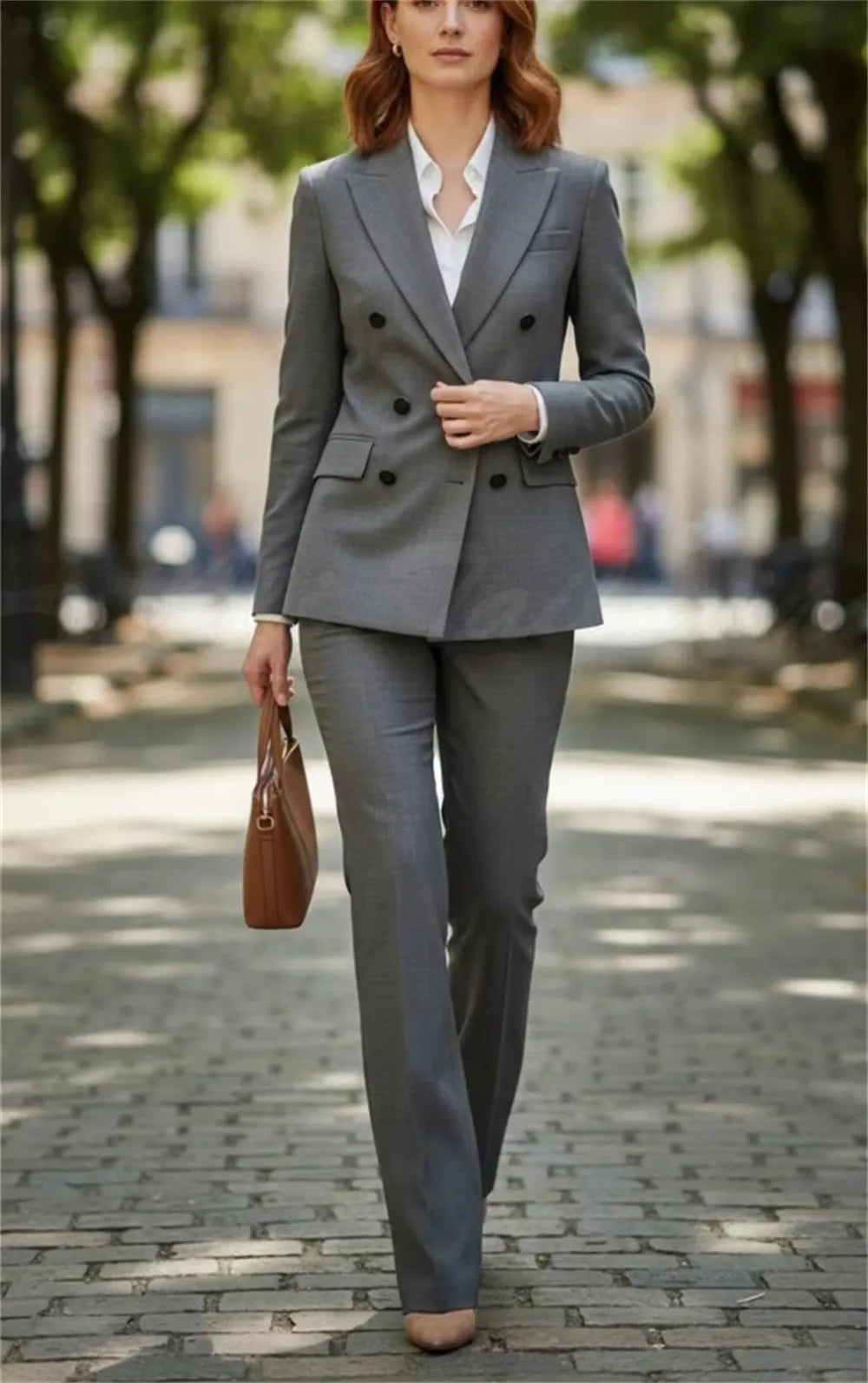 Red Women's Suits Elegant Pantsuit Double Breasted Jacket Wedding Outfit Female Clothing Office Lady Blazer Set (Jacket+Pants)
