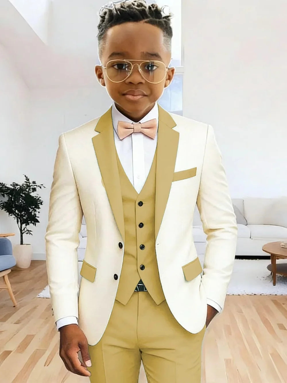 Multi-colors Boys Suits 3 Pieces Jacket Vest Pants Wedding Ring Bearer Outfit Handome Slim Fit Tuxedo For Birthday Party