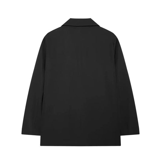 Summer New Women's Fashion Versatile Shoulder Pad Loose Double Breasted Suit Jacket Polyester Business Style