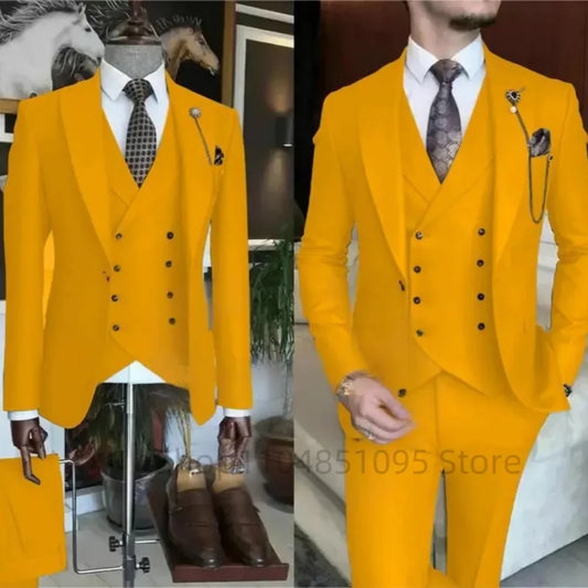 Men's 3-Piece Slim Fit Suit – Formal Wedding & Business Casual Set