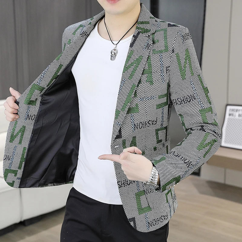Blazer Men's Fashion Outdoor Travel Gentleman Wedding Slimming Business Versatile Trendy Casual Korean-style Formal Wear Blazer