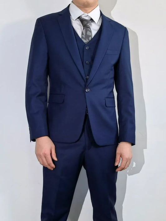 New Mens Business Work Formal Suits Thin Slim Fit Blazers Two Piece Set One Button Host Banquet Groom Blazer Long Pant Outfits