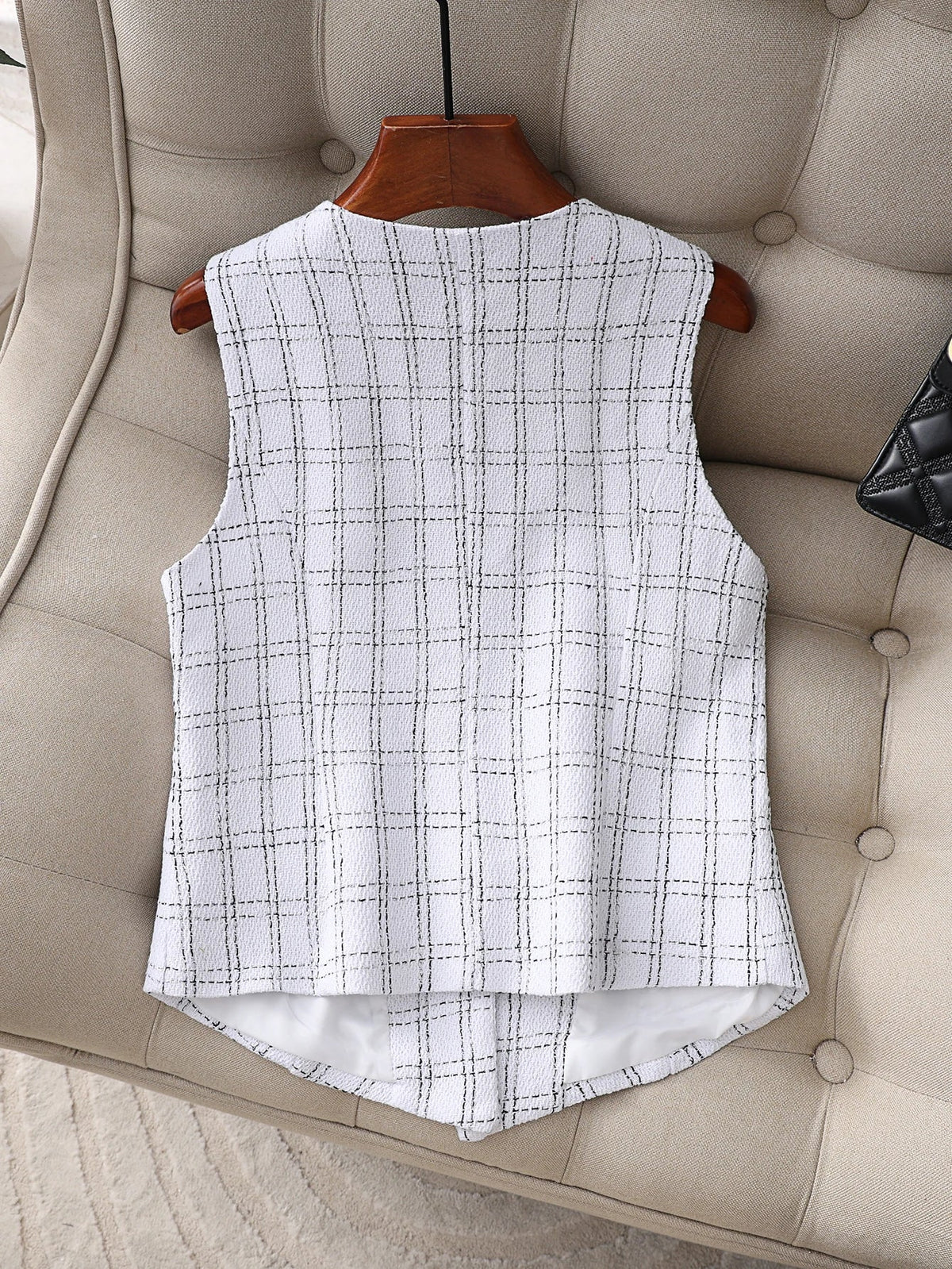 New Arrival Fall & Winter Elegant Minimalist Vest, Chic Tweed‑Style Outerwear Waistcoat