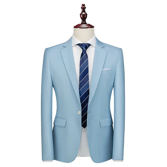 Men's Slim Fit Blazer Single Breasted Formal Suit Jacket for Wedding Prom and Office