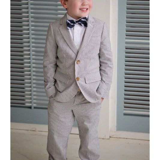 Pinstripe Boy Suits 2 Piece Fashion Casual Daily Slim Children's Clothing New Arrival Chic Formal Kids Suits (Blazer+Pants)