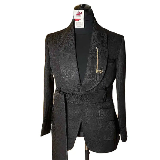 Patterned Men's Suit 2 Pieces Blazer Pants Shawl Collar Single Breasted Buckle Casual Work Wear Wedding Prom Costume Customized