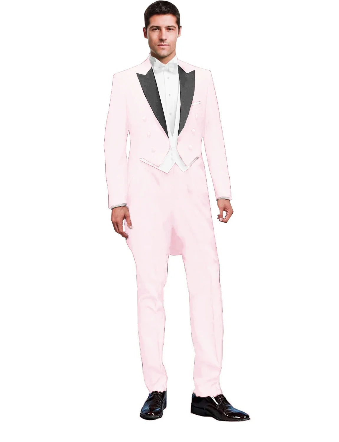 Costume 3 Pièces Solide pour Homme, Smoking de Mariage, Blazer Long, Garçon d'Honneur, Bal de Promo, Costume Masculin Tendance (Veste+Gilet+Pantalon)