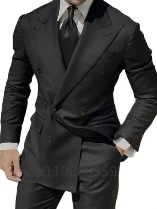 1 pièce uniquement veste croisée bleu marine costume homme smoking de marié mariage coupe ajustée Terno Masculino Blazer