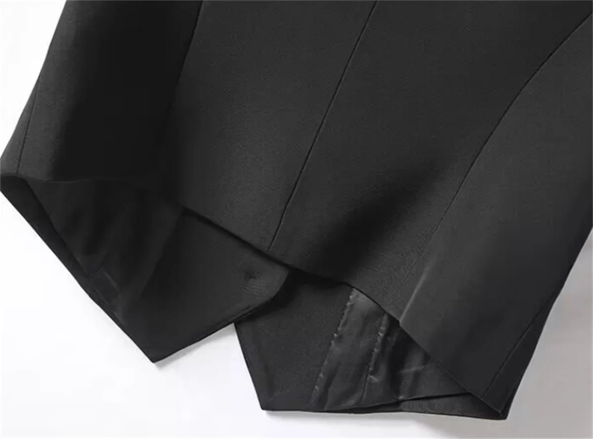 Elegant Women Blazer Vest Coat Fashion Stand Up Collar Long Sleeve Female Coats Spring Autumn Fashion Loose Office Lady Outwear