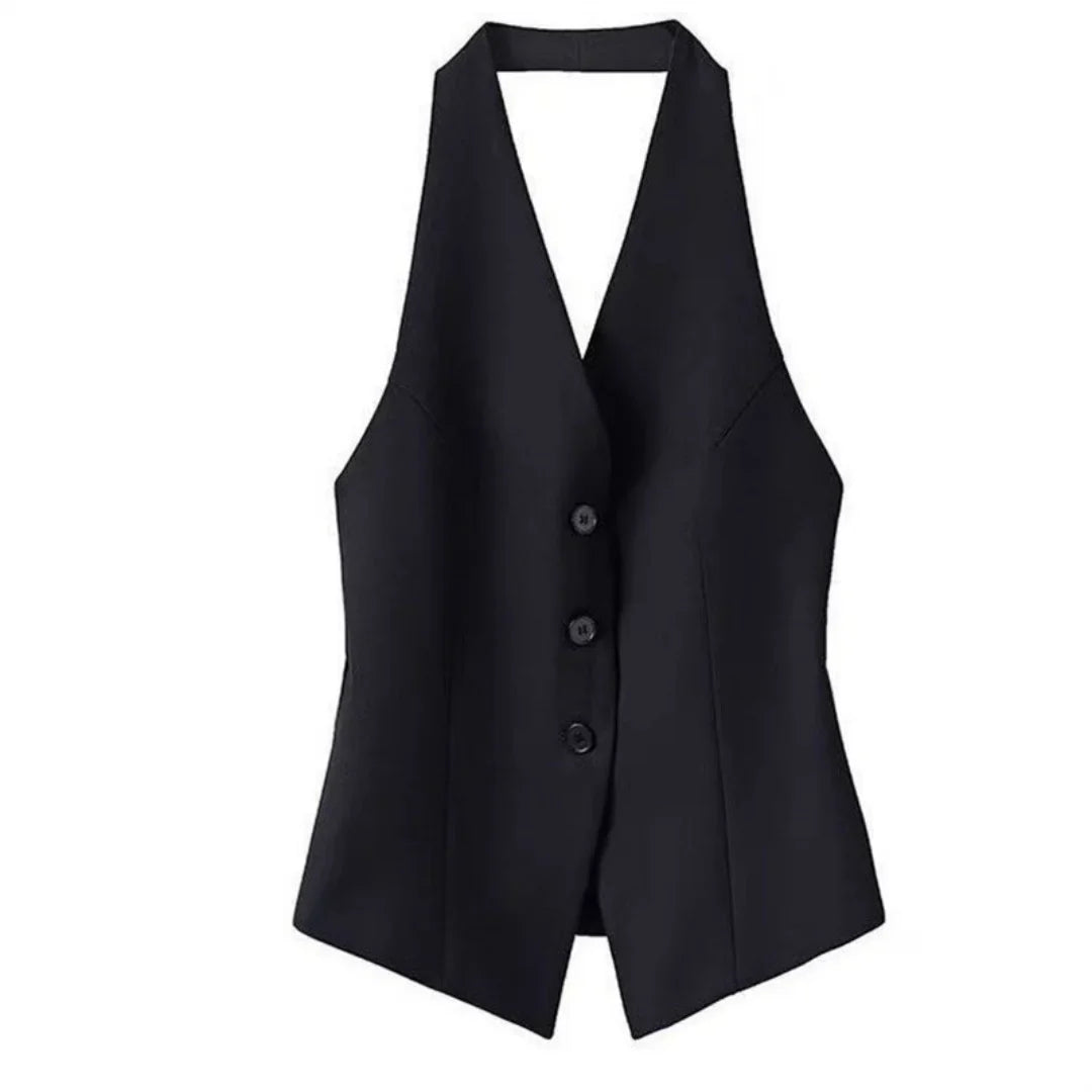 Vest Fashion Lady Vest Casual Sleeveless Streetwear Elegant Slim Fit Suit Waistcoat Trendy Solid Color Office Tank Top For Women