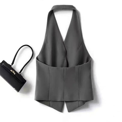 Vest Fashion Lady Vest Casual Sleeveless Streetwear Elegant Slim Fit Suit Waistcoat Trendy Solid Color Office Tank Top For Women