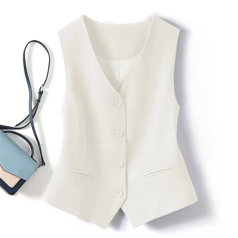 Elegant Women Blazer Vest Coat Fashion Stand Up Collar Long Sleeve Female Coats Spring Autumn Fashion Loose Office Lady Outwear