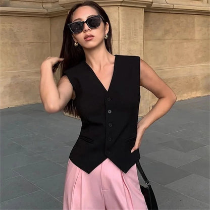 Elegant Women Blazer Vest Coat Fashion Stand Up Collar Long Sleeve Female Coats Spring Autumn Fashion Loose Office Lady Outwear