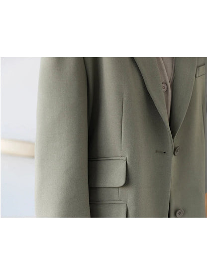 Women Office Lady Blazer Cuff Embroidery Wide Shoulder Twill Suit Women's Autumn Ladies Outerwear  Stylish Tops