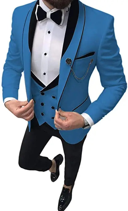 Costume Homme 3 Pieces Slim Fit Wedding Men Suit Tuxedos Groom Wear Prom Blazer Terno Masculino Jacket+Pant+Vest