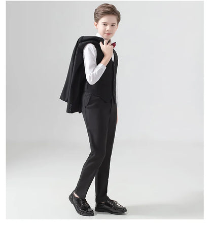 Flower Boys Suit for Weddings Kids Prom Party Tuxedo Formal Blazer Children's Day Pinao Performance Costume school uniform 2-16T