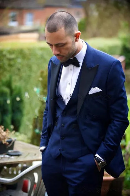 Embossing Slim Fit Wedding Tuxedo for Groom 3 Piece Men's Suits Jacket Waistcoat with Pants Notched Lapel Male Costume Coat